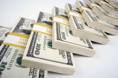 Stacks of One Hundred Dollar Bills clipart