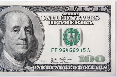 Half of The One Hundred Dollar Bill clipart