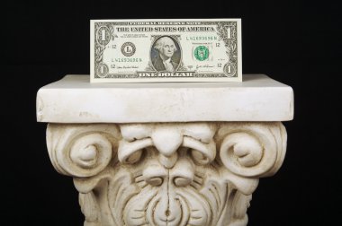 Dollar Bill on Column clipart