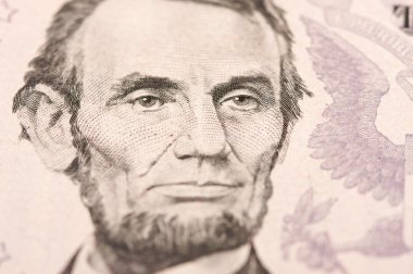 Abe Lincoln of U.S. Five Dollar Bill clipart