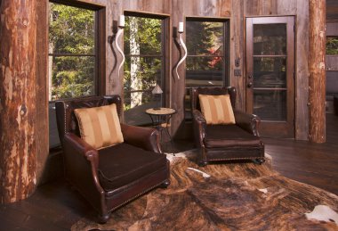 Luxurious Rustic Reading Room in Rural Setting. clipart