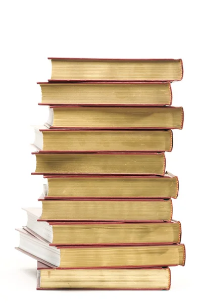 Stapel av böcker isolerade på vitt — Stockfoto