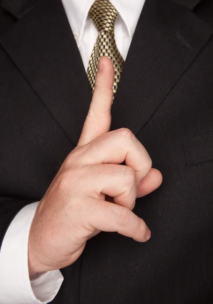 Businessman Hand Gesturing Number One — Stock Photo, Image