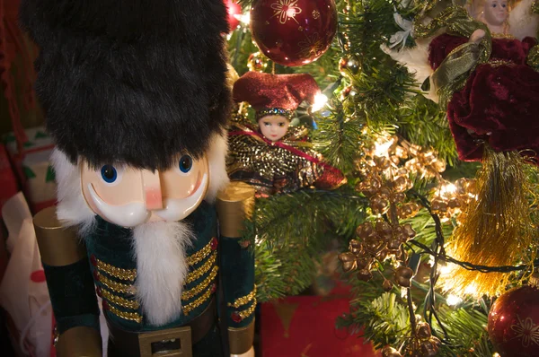 Nutcracker and Holiday Decorations — Stock Photo, Image