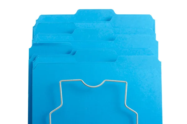Niebieski plik folderów w szafie. — Zdjęcie stockowe