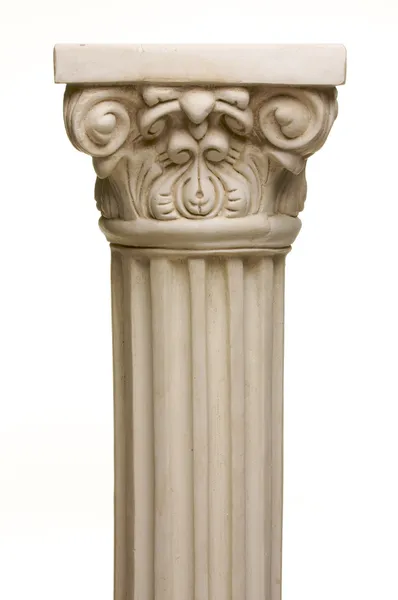 ホワイト上の古代の柱柱レプリカ — ストック写真
