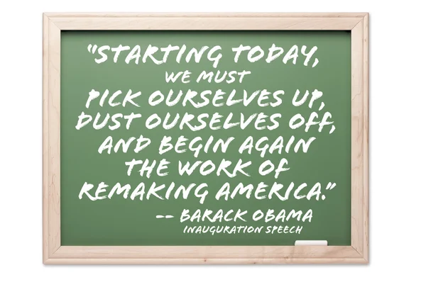 President Obama Inauguration Quote Series Chalkb — Stock Photo, Image