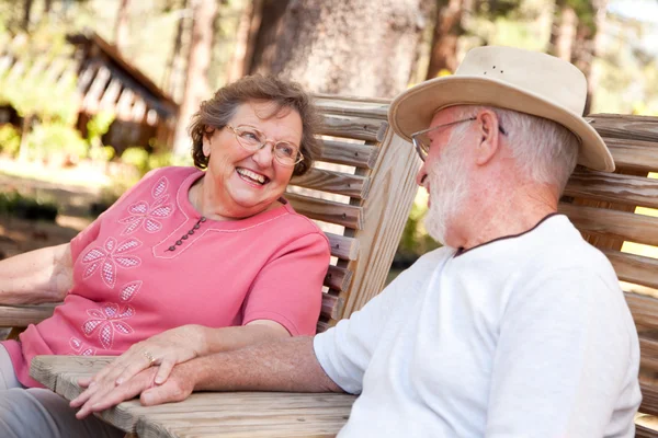 Loving Senior Couple Outdoors — Stock Photo, Image