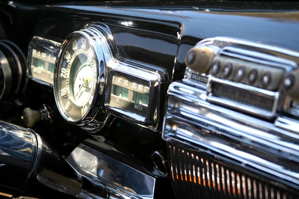 Närbild av vintage bil interiör. — Stockfoto