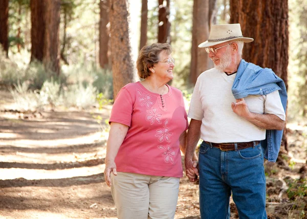 Loving Senior Couple Walking Outdoors — Stock Photo, Image