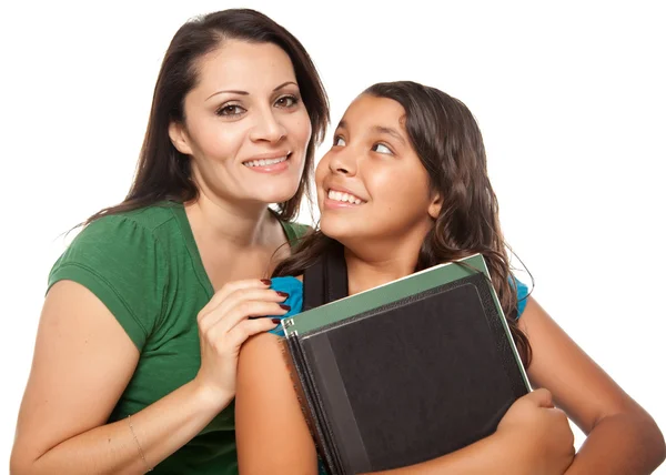 骄傲的西班牙裔母亲和女儿 — 图库照片