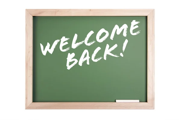Bem-vindo de volta Chalkboard — Fotografia de Stock
