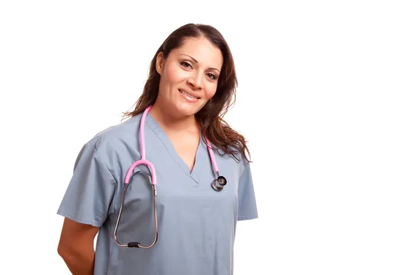 西班牙裔女性医生或护士 — 图库照片