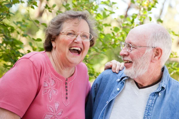 Gelukkig lachend senior koppel portret — Stockfoto