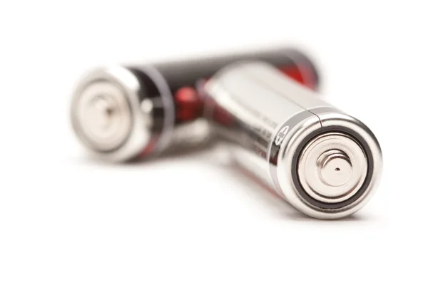 Heavy Duty AA Batteries on a White Background. — Stock Photo, Image