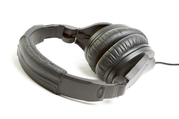 Par de fones de ouvido pretos em branco — Fotografia de Stock