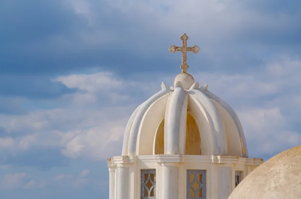 stock image Dome and Cross From Santorini, Greece