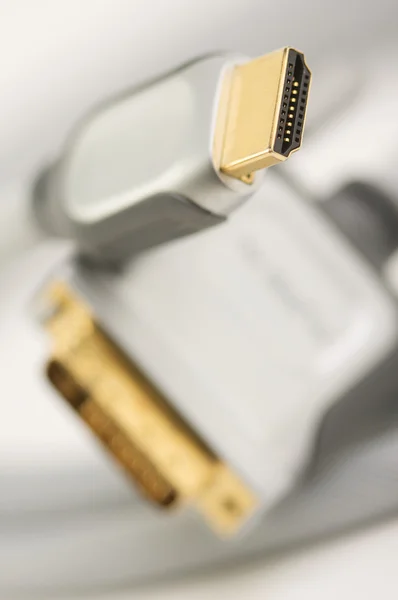 HDMI kabel macro met smalle scherptediepte. — Stockfoto