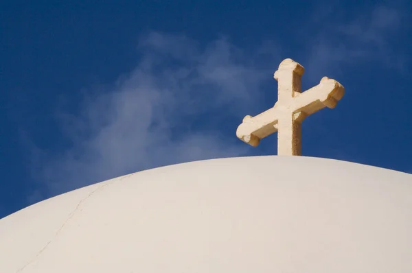 Dôme et Croix De Santorin, Grèce — Photo