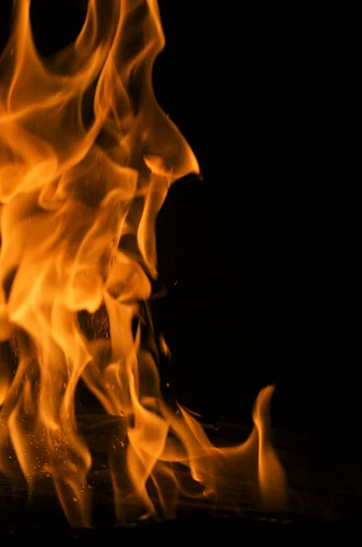Dramatic Flames on Black — Stock Photo, Image