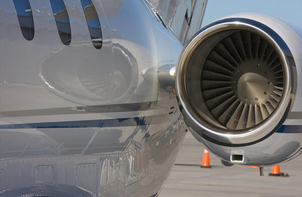 Private Jet and Engine Abstract