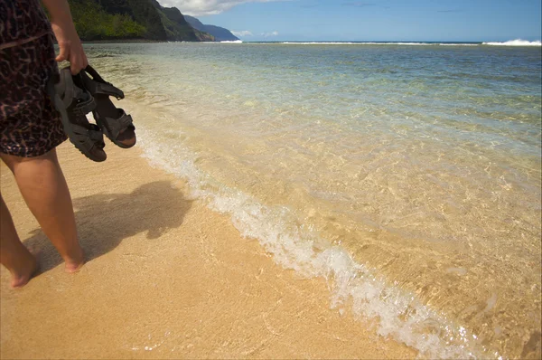 Krascha våg på na pali strandlinjen — Stockfoto