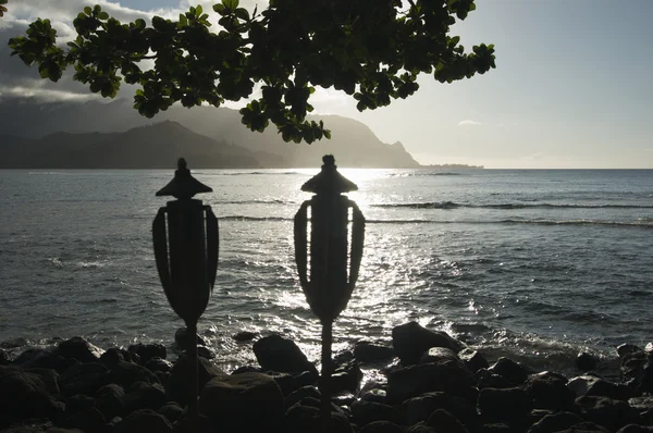 Hanalei 베이, 카우아이, 하와이에 일몰 — 스톡 사진