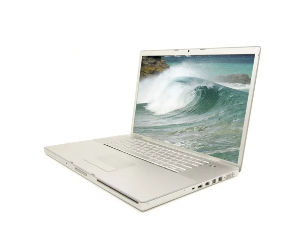 Laptop isolado em branco — Fotografia de Stock