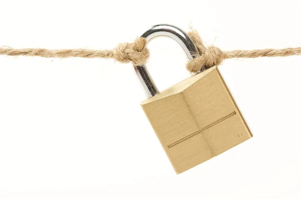 Poor Security Lock Isolated — Stock Photo, Image