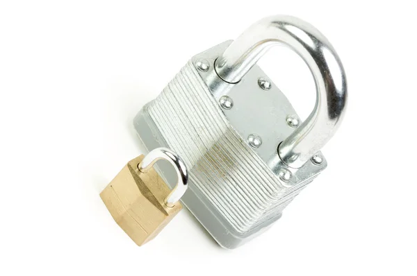 Pair of Padlocks on White Background — Stock Photo, Image