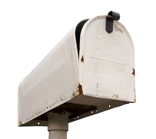 Weathered Old Mailbox Isolado — Fotografia de Stock
