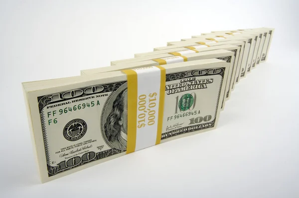 Zásobník sto dolarové bankovky — Stock fotografie