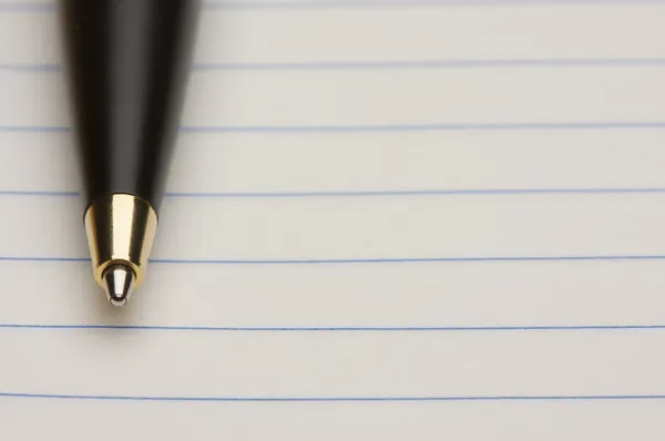 Στυλό και pad, χαρτί με γραμμές — Φωτογραφία Αρχείου