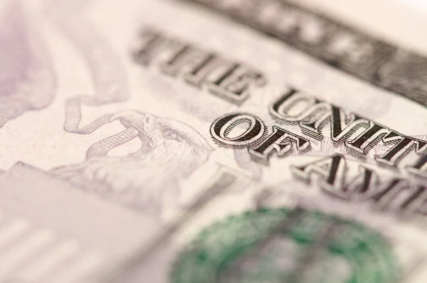Macro astratta di US Five Dollar Bill con Nar — Foto Stock