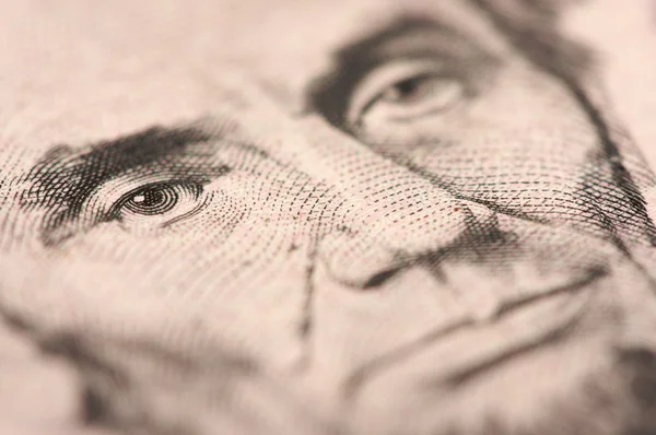 Abe Lincoln de cinq dollars américains Bill — Photo