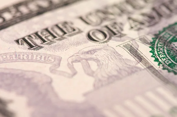 Abstrato Cinco Dólar Bill Macro — Fotografia de Stock