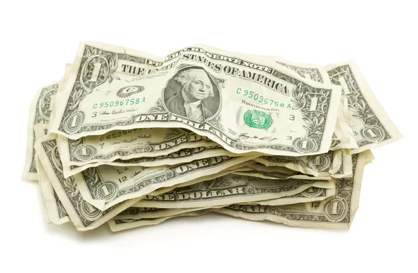 Pile of Crumpled Dollar Bills — Stock Photo, Image