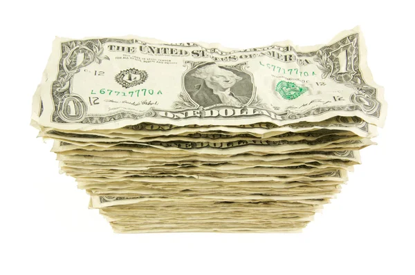 Buruşuk ABD dolarları yığını — Stok fotoğraf