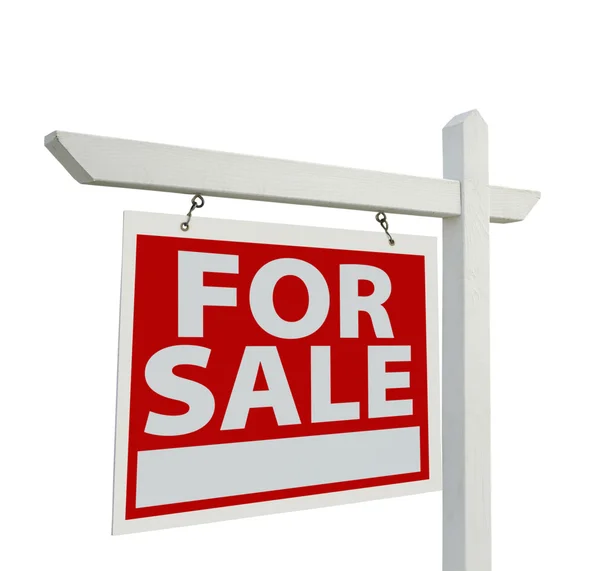 Haus zum Verkauf Immobilienschild auf weiß — Stockfoto