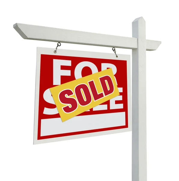 Sprzedane mieszkania na sprzedaż nieruchomości znak — Zdjęcie stockowe
