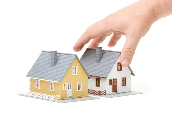 Male Hand Choosing A Home — Stock Photo, Image