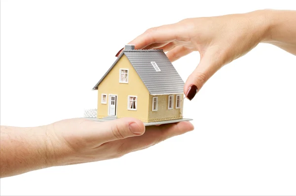 Reaching For A Home on White — Stock Photo, Image