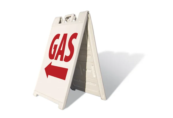 Gas tält tecken på vit — Stockfoto