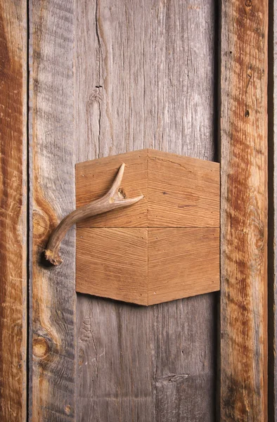 Rustic Cabinet with Antler Handle — Stock Photo, Image