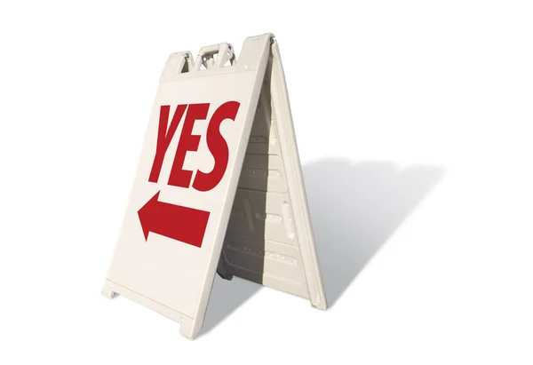 Yes Tent Sign on White — Stock Photo, Image