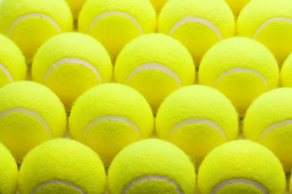 Makro-Set von brandneuen Tennisbällen. — Stockfoto