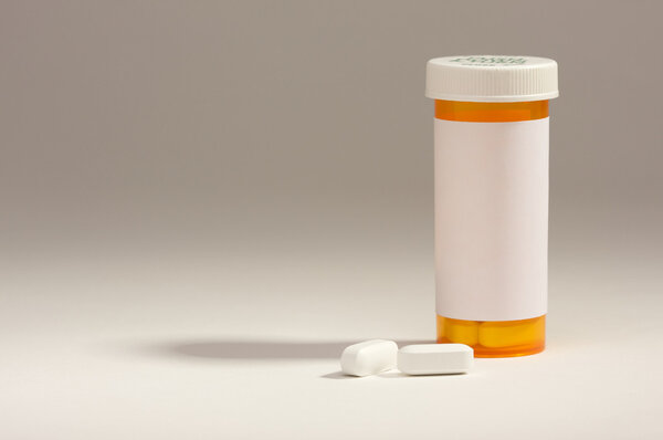 Blank Prescription Bottle and Pills
