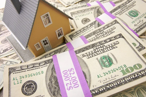 Home with Stacks of Money — Stock Photo, Image