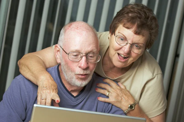 Senior Adults on Working on a Laptop Computer — Stock Photo, Image