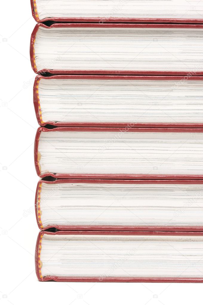 Stack of Books Isolated on White
